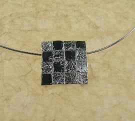 Silver pendant squares - Zilveren hanger vierkantjes (Ha 149)