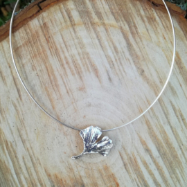 Silver pendant ginkgo  - Zilveren hanger ginkgo (Ha7)
