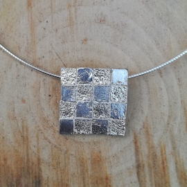 Silver pendant squares - Zilveren hanger vierkantjes (Ha 149)