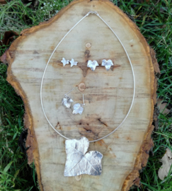 SIlver earrings hedera - Zilveren oorbellen klimop (K1)
