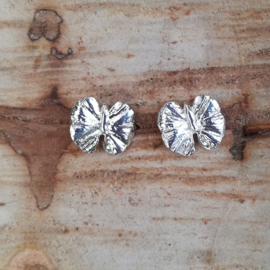 Silver earrings ginkgo butterflys - Zilveren oorbellen ginkgo vlindertjes