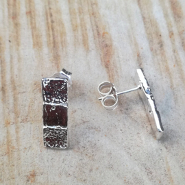 Silver earrings 3 squares - ZIlveren oorbellen 3 vierkantjes