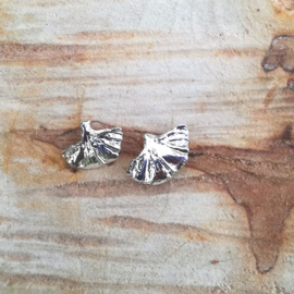 Silver earrings ginkgo - Zilveren oorbellen ginkgo (G6)