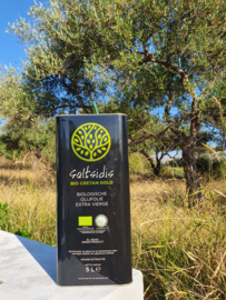 5 liter  blik  olijfolie Saltsidis Bio Cretan Gold uit Kreta  extra vierge- Gold Taste Olymp Award 2023