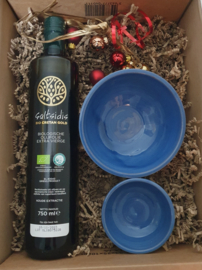 Kerstbox Bio Cretan Gold olijfolie en schaaltjes