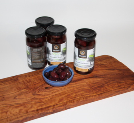 6 x Gefermenteerde biologische kalamata olijven met pit en zonder pit