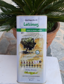 Latzimas Griekse Biologische Olijfolie extra vierge 5 liter blik