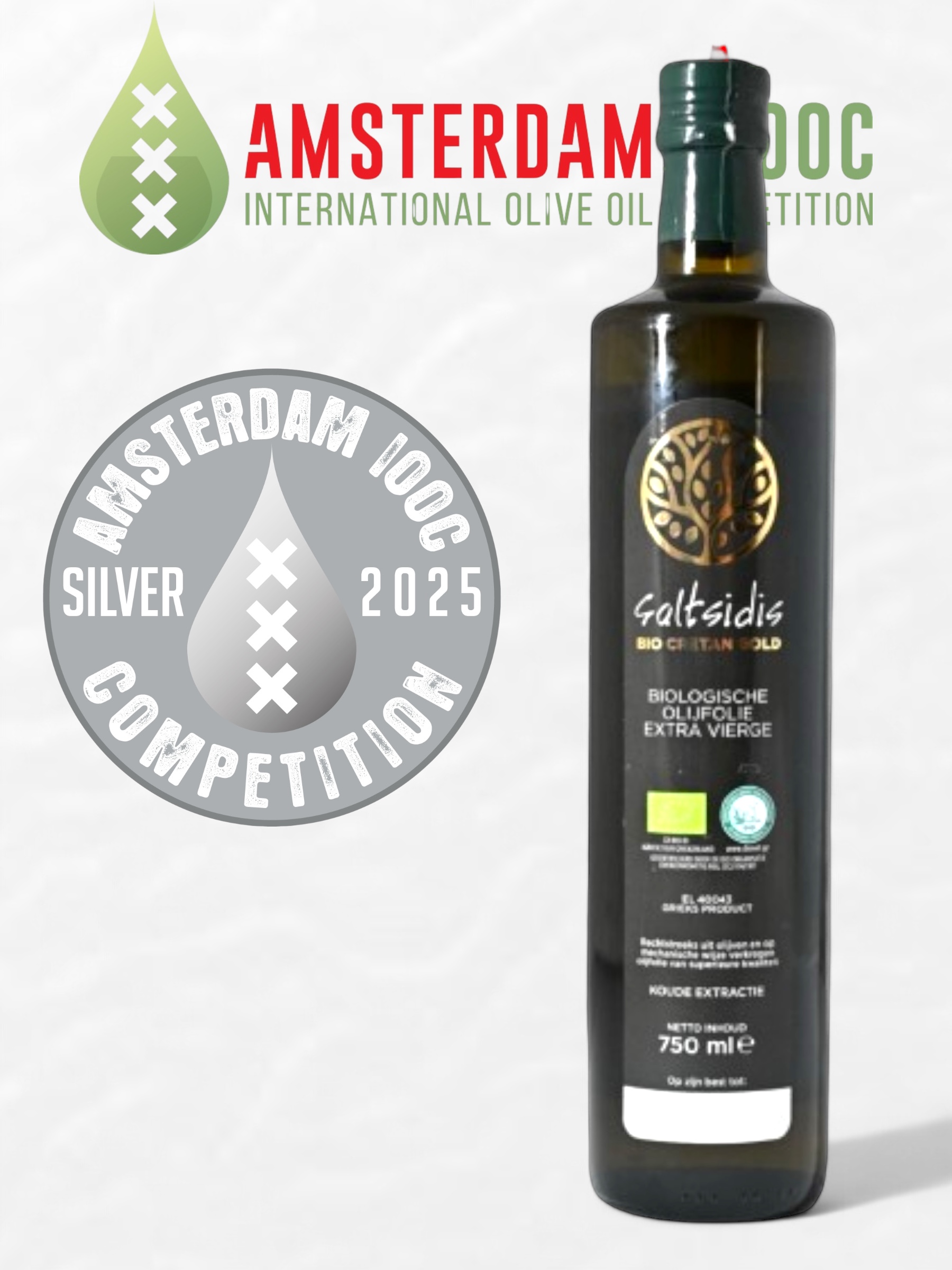 3 x Saltsidis Biologische Olijfolie extra vierge 750ml