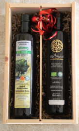 Kerstbox Saltsidis Bio Cretan Gold Olijfolie extra vierge 750ml & Biologische Latzimas Olijfolie extra vierge 750 ml