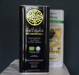 Saltsidis Griekse  Biologische Olijfolie Extra Vierge 5 liter blik & Latzimas Griekse  biologische olijfolie extra vierge  5  liter blik& GRATIS  VERZENDING