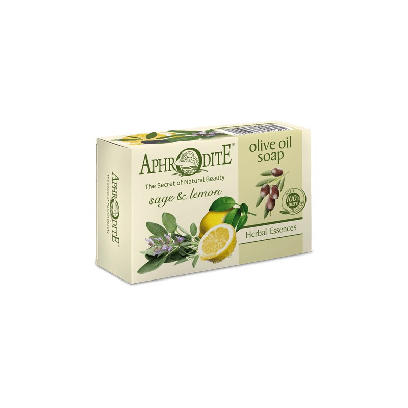 Aphrodite zeep op basis van 100% pure olijfolie, salie en citroen, geen parabenen