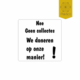 Deurbelsticker geen collectes