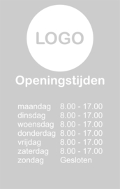 Openingtijden stickers met logo