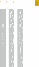 Raamfolie voordeur Curved lines met naam
