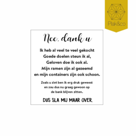 Deurbelsticker geen verkopers