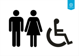Man, Vrouw en Mindervalide symbool toilet