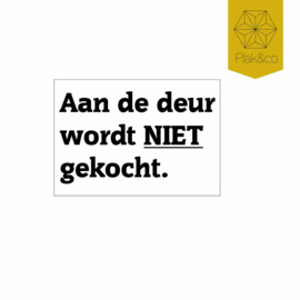Deurbelsticker geen verkopers
