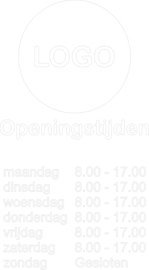 Openingtijden stickers met logo