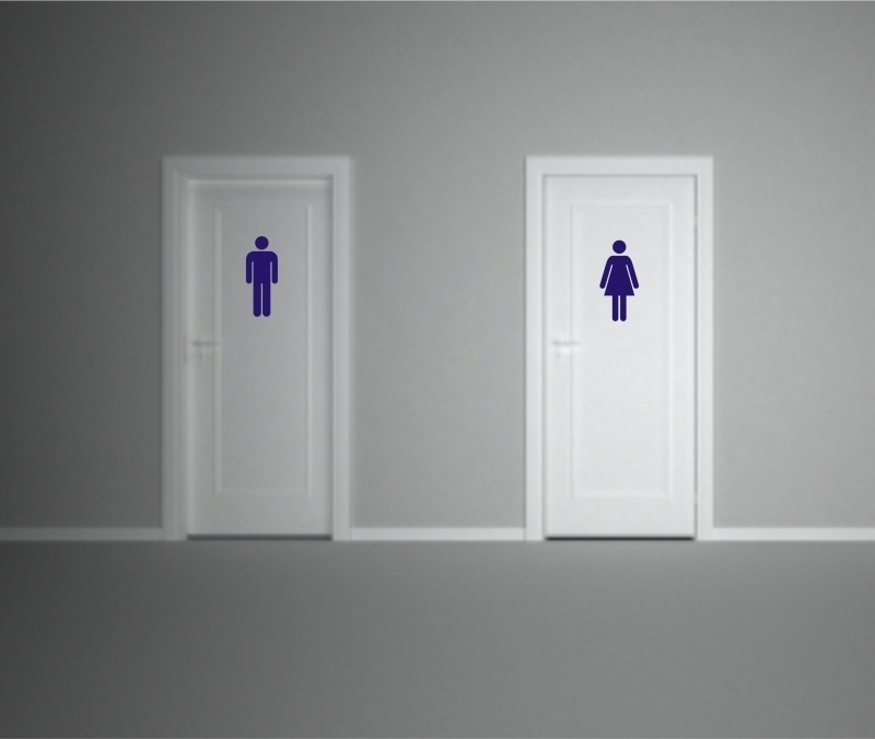 voorbeeld Wonderbaarlijk Stadscentrum Man Vrouw symbool toilet | Toilet stickers | Plak & Co