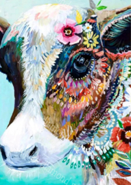 Close up van koeien hoofd (40x50cm full painting)