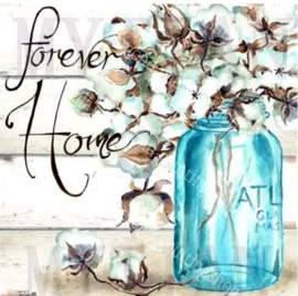 Forever Home bloemen in glazen pot (40x50cm full painting)