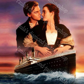 Ondergang Titanic Leonardo Dicaprio en Claire Danes (40x50cm full painting))
