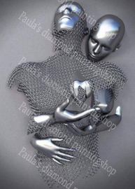 Verliefd zilver echtpaar (40x50cm full painting)