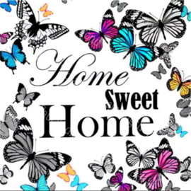 Home Sweet Home met vlinders (40x50cm full painting)
