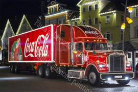 Coca-Cola truck op een dorpsplein(40x50cm full painting)