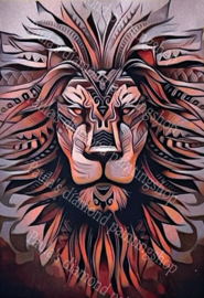 Mooie kleurige leeuwenkop (40x50cm full painting)