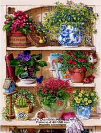 Kastje met bloemen (40x50cm) (full painting.)