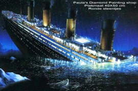 Titanic zinkend in de ijskoude nacht (40x50cm) (full painting)