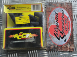 ACCEL, 8.8-9MM SPARK PLUG BOOT & TERMINAL. 90 DEGREE, BLACK,  10 TIMES