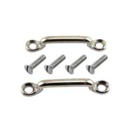 1932-1947 Ford  Door Check Strap Bracket Set, Nickel Plated