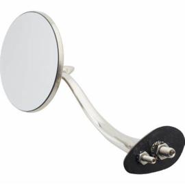 Swan Neck Stainless Round Rear View Mirrors LEFT