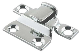 Hood Hinge Retainer Bracket - Rear - 4 Hole - Chrome - passenger and Ford Pickup Truck