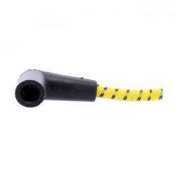 UNIVERSAL 40" SPARK PLUG WIRE SET. COTTON CLOTH,YELLOW/BLACK