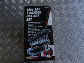 10 PC SAE T HANDLE HEX KEY SET