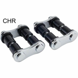 Transverse Leaf Spring Shackles w/ Nylon Bushings, zink  1 3/4 wide spring