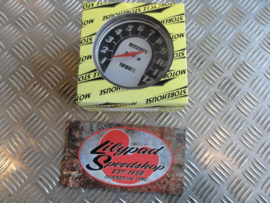 FL SPEEDOMETER, '62-67 FACE', BLACK/SILVER. 2.24:1 MPH