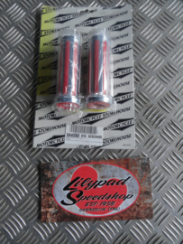 HANDLEBAR GRIP SET, 'RAIL' WITH RED RUBBER INLAY