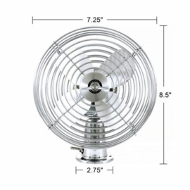 United Pacific 40848 Chrome 6" All Metal Heavy Duty Fan, 12v