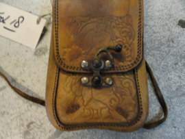 VINTAGE OLD SKOOL BAG , SMALL , brown leather