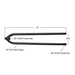 Front Hairpin Radius Rods, 27 Inch, Plain Steel