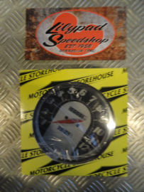 FL SPEEDOMETER, '62-67 ELECTRA FACE', BLACK/SILVER. 2:1 MPH