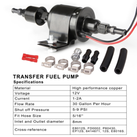 universal inline electric fuel pump 12 volt