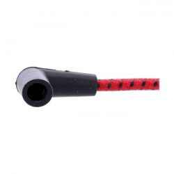 UNIVERSAL 40" SPARK PLUG WIRE SET. COTTON CLOTH, RED/BLACK