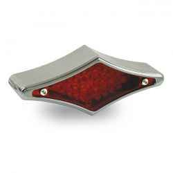 FLAT-LENS DIAMOND LED TAILLIGHT. CHROME