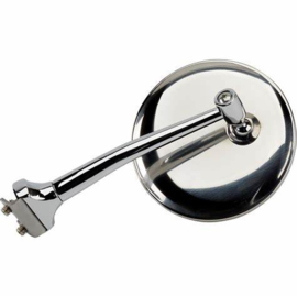 Universal Stainless Clamp-On Rear View Door Front Mirror, 4 Inch