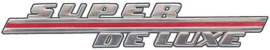 Front Fender Script - Super Deluxe Emblem - Chrome Plated -With Red Insert - Ford